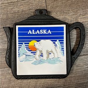 Vintage Cast Iron and Tile Alaska Trivet